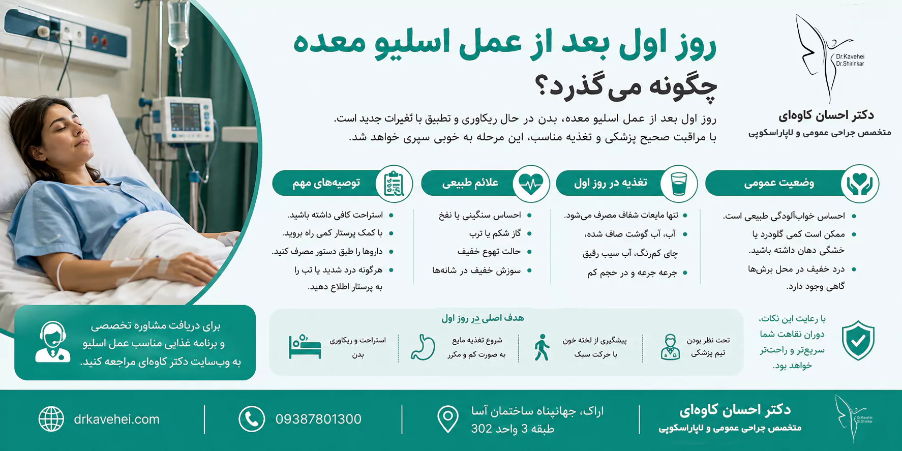 روز اول بعد از عمل اسلیو معده چگونه می‌گذرد